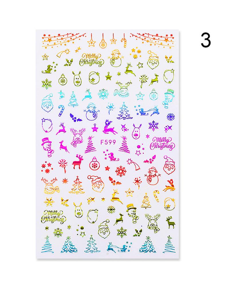 

1 Sheet Christmas Mixed Pattern Nail Art Sticker, Style2