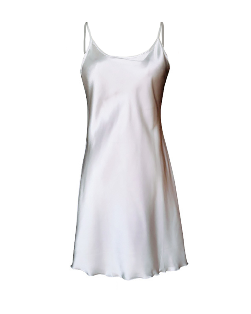 

Plain Spaghetti Strap Nightgowns, Silver