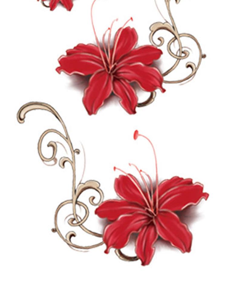 

Rose Butterfly Waterproof Body Art Temporary Tattoo Stickers, Style1