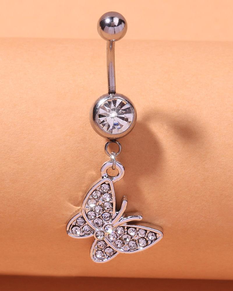 

Zircon Butterfly Heart Star Decor Navel Belly Ring, Style2