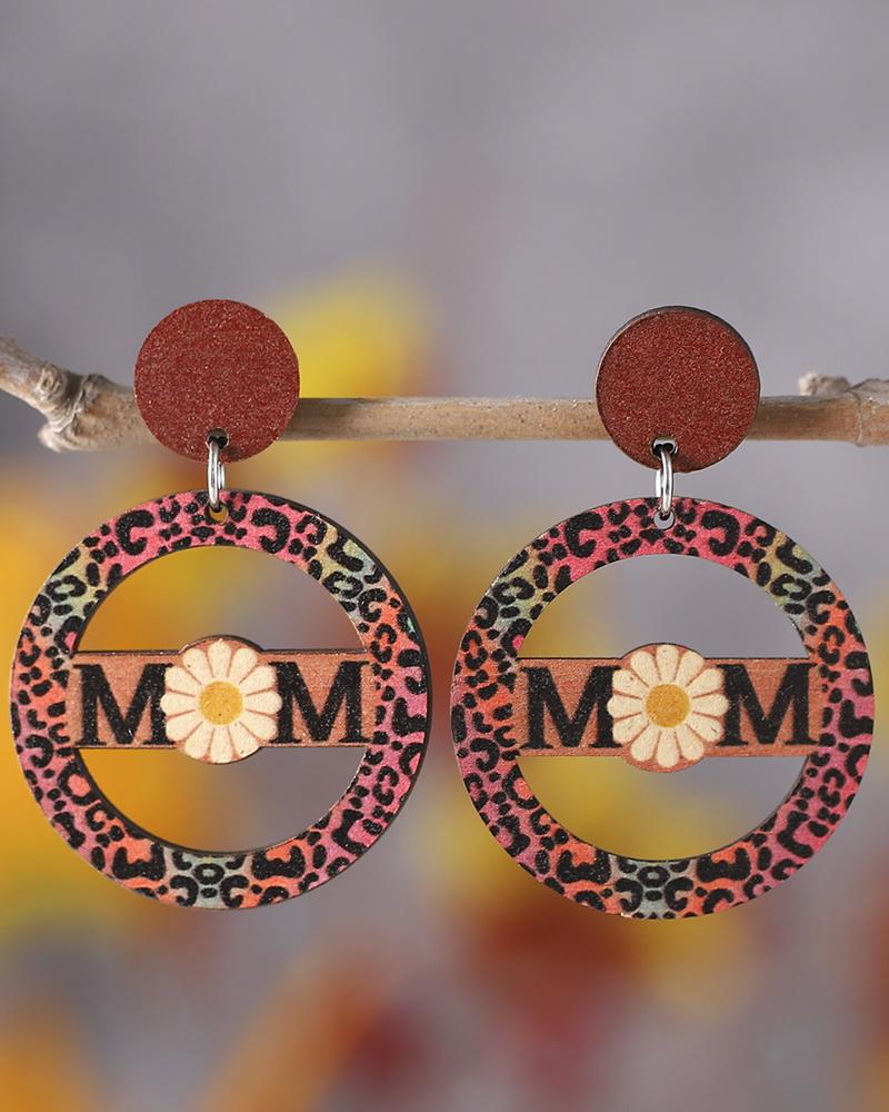 

1Pair Leopard Mom Daisy Geometric Drop Earrings