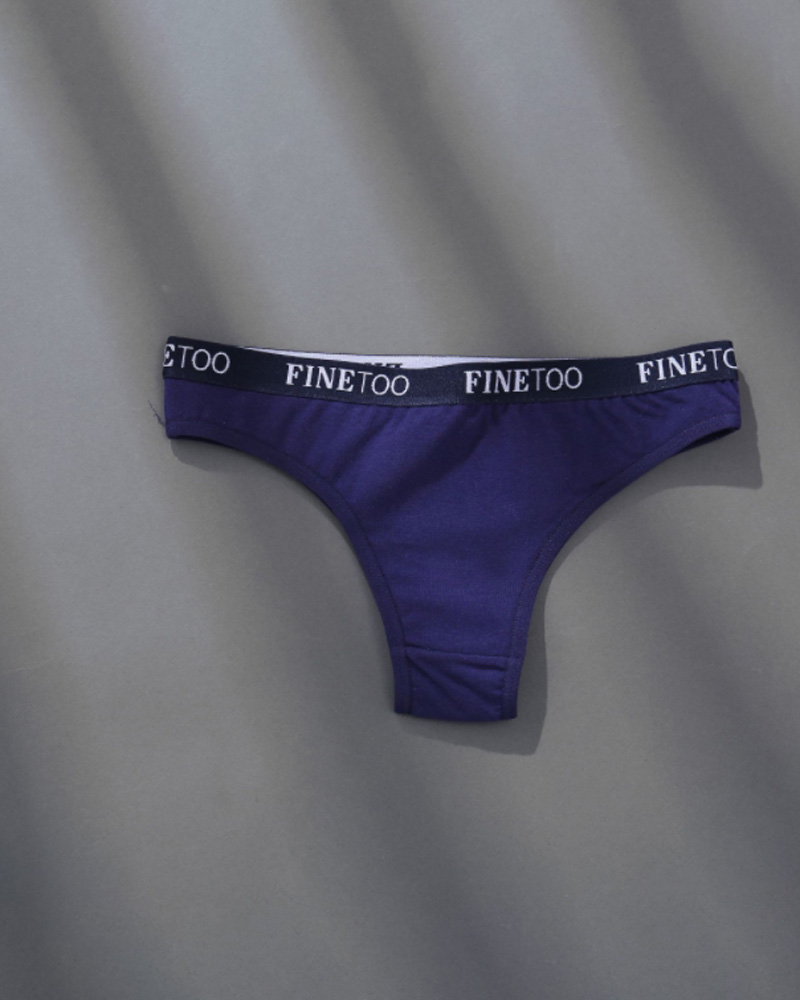 

Letter Print Breathable Cotton Panty, Blue