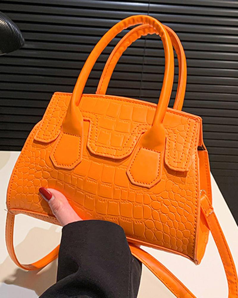 

Crocodile Top Handle Crossbody Bag, Orange