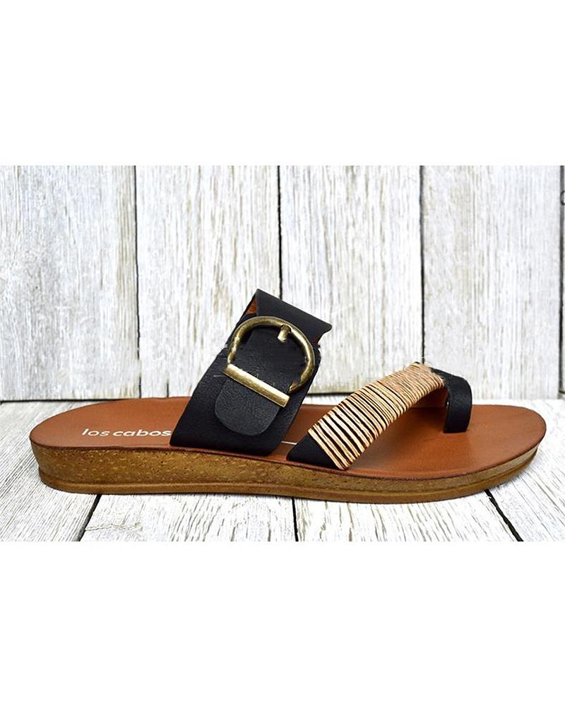 

Colorblock Patchwork Open-toe Post-toe Platform Wedge Sandals, Black
