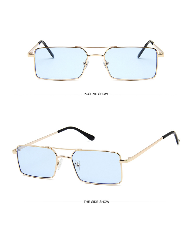

1Pair Metal Frame Tinted Lens Sunglasses, Blue