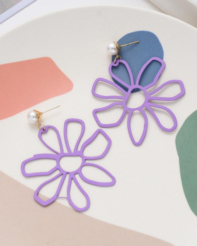 

1Pair Floral Pattern Earrings, Style3