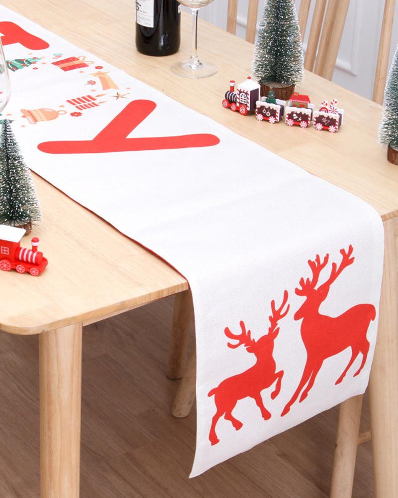 

1pc Christmas Table Runner Seasonal Winter Holiday Kitchen Dining Table Decoration Indoor Outdoor Home Party Supplies, Style4