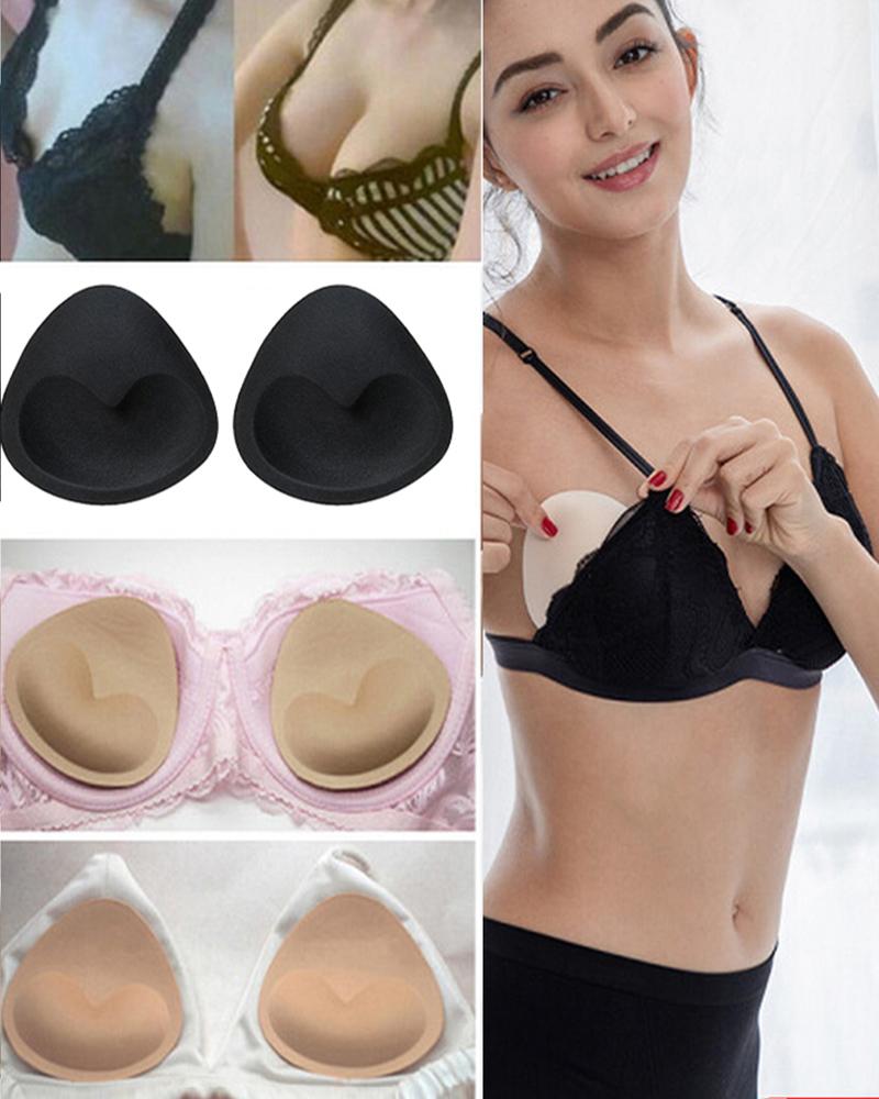 

1 Pair Triangle Push Up Bra Pads Inserts Breast Enhancers, Nude