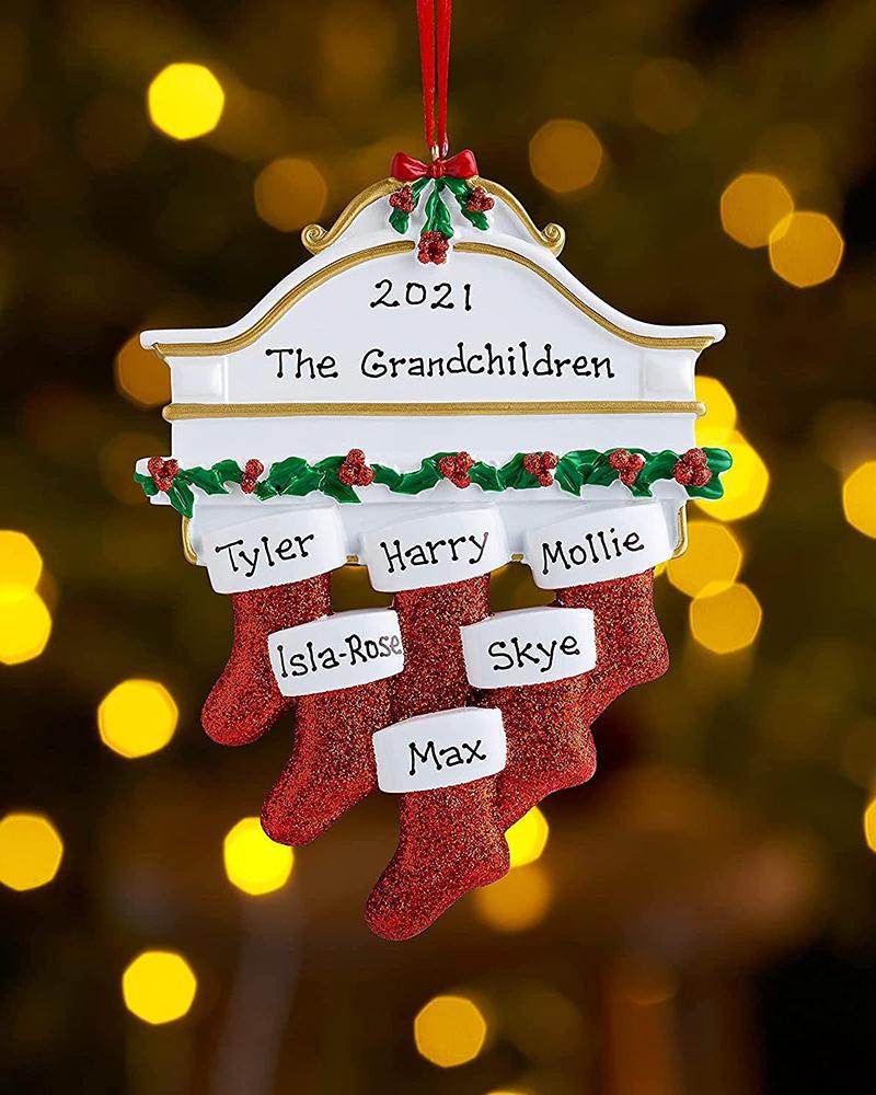 

DIY Personalized White Family Christmas Tree Ornament Winter Tradition Gift Tree Decoration, Style5