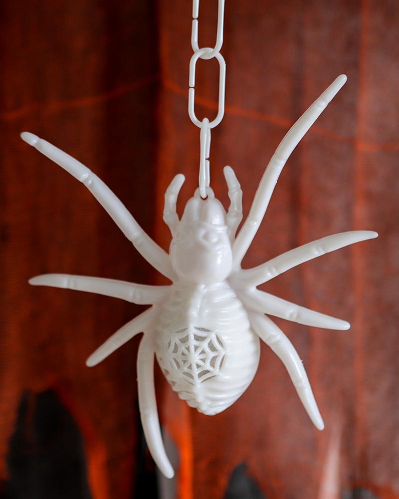 

1pc Halloween Hanging Decoration Realistic Spider Prank Gift With LED Lights, White