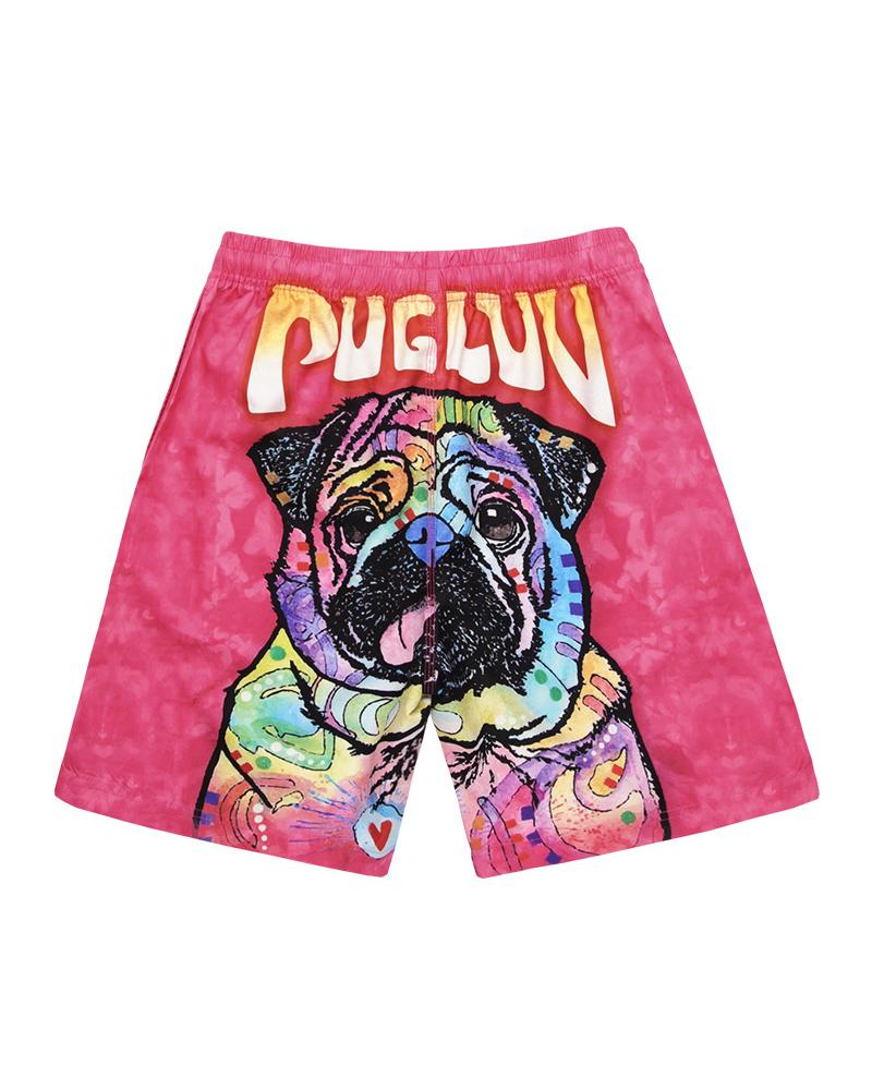

Cartoon Shar Pei Dog Print Short Pants, Man1