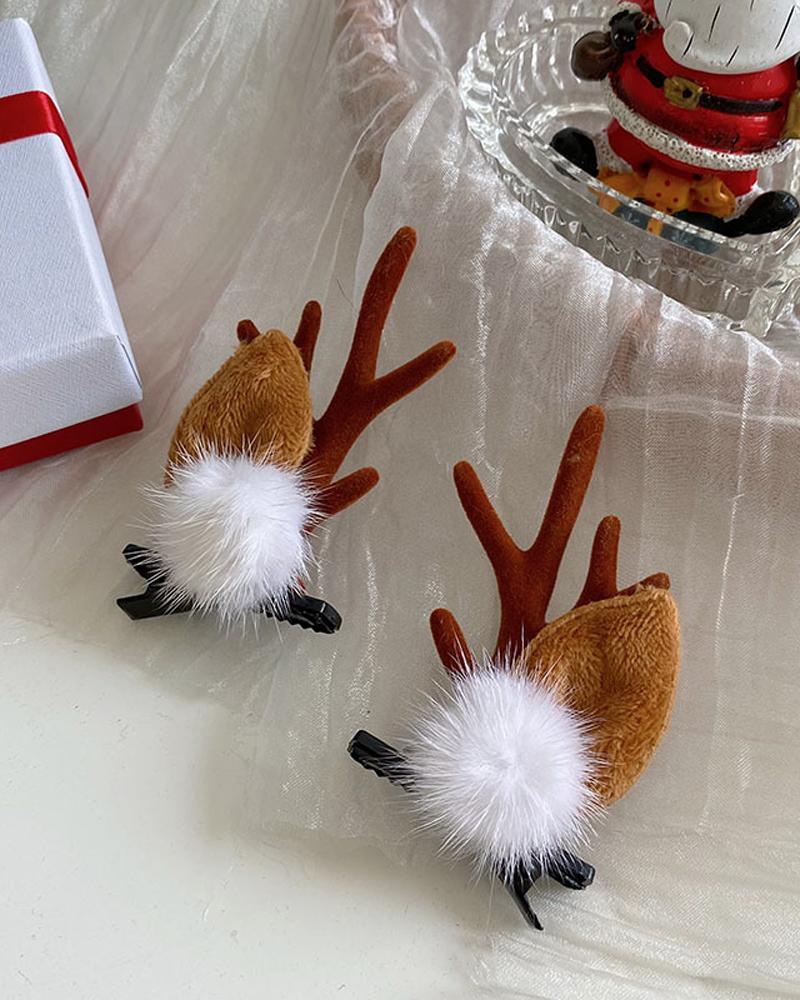 

1Pair Christmas Hair Clips Antlers Hairpins Hair Accessories Christmas Ornament Party Headpiece, Style11