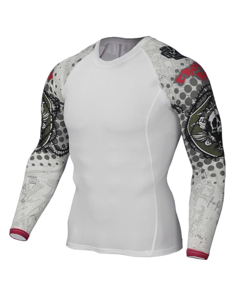 

Cartoon Print Skinny Long Sleeve Sport Blouse, Style12