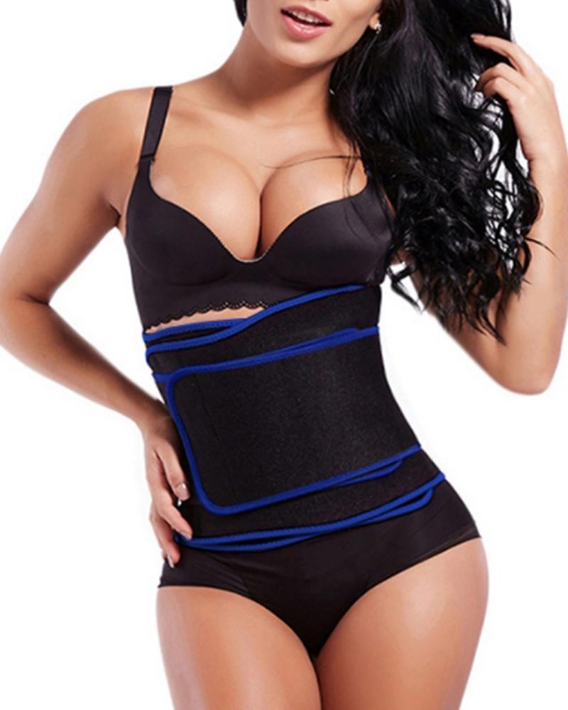 

Body Shaping Waistband Tummy Control Waist Trainer Cincher Sports Fitness Corset Shapewear, Blue