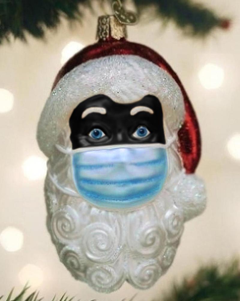 

Christmas Ornaments 2021 Santa Face Mask Christmas Decorations Faceless Santa Christmas Tree Ornaments Hanging Ornament Holiday Decor, Black