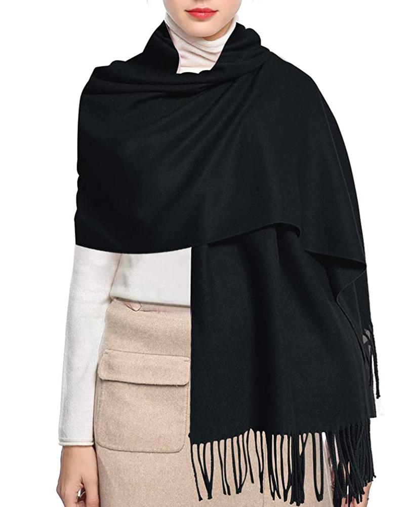 

Women's Shawl Wrap Warm Large Gift Idea Wedding Christmas Birthday Super Soft Winter Scarf, Black