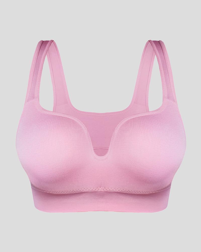 

Solid Strap Sleeveless Skinny Cropped Breathable Tanks, Pink