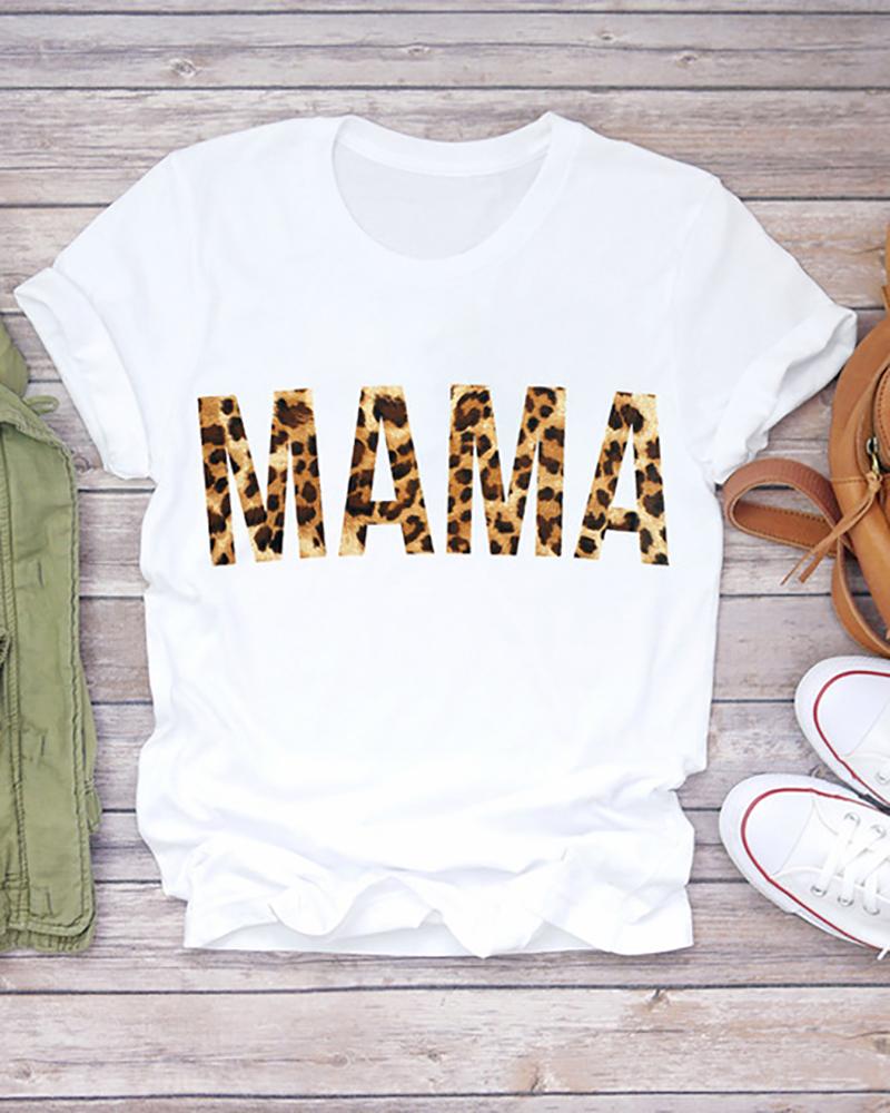 

Letter Sunflower Polka Dot Print Short Sleeve T-shirt, Style2