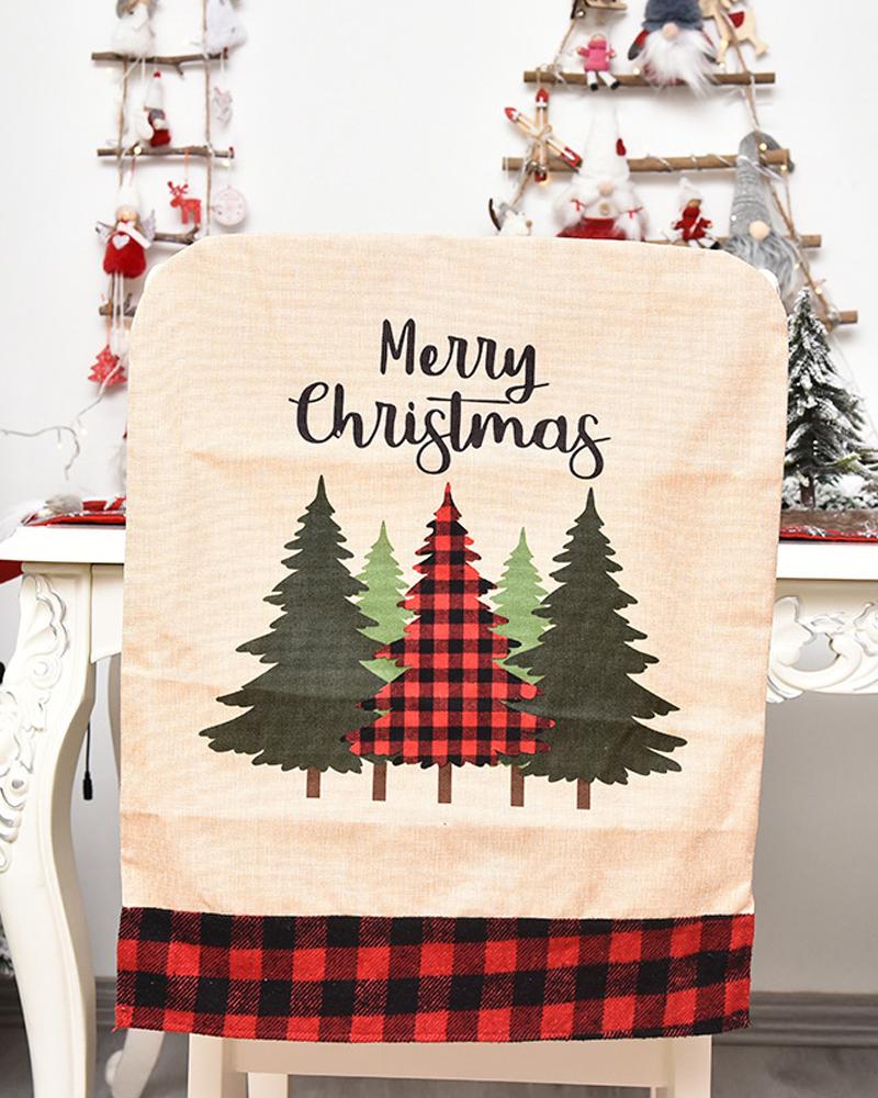 

1pc Christmas Dining Chair Cover Dinner Chair Slipcover Christmas Chair Seat Back Cover Protector Holidays Home Party Decoration, Style2