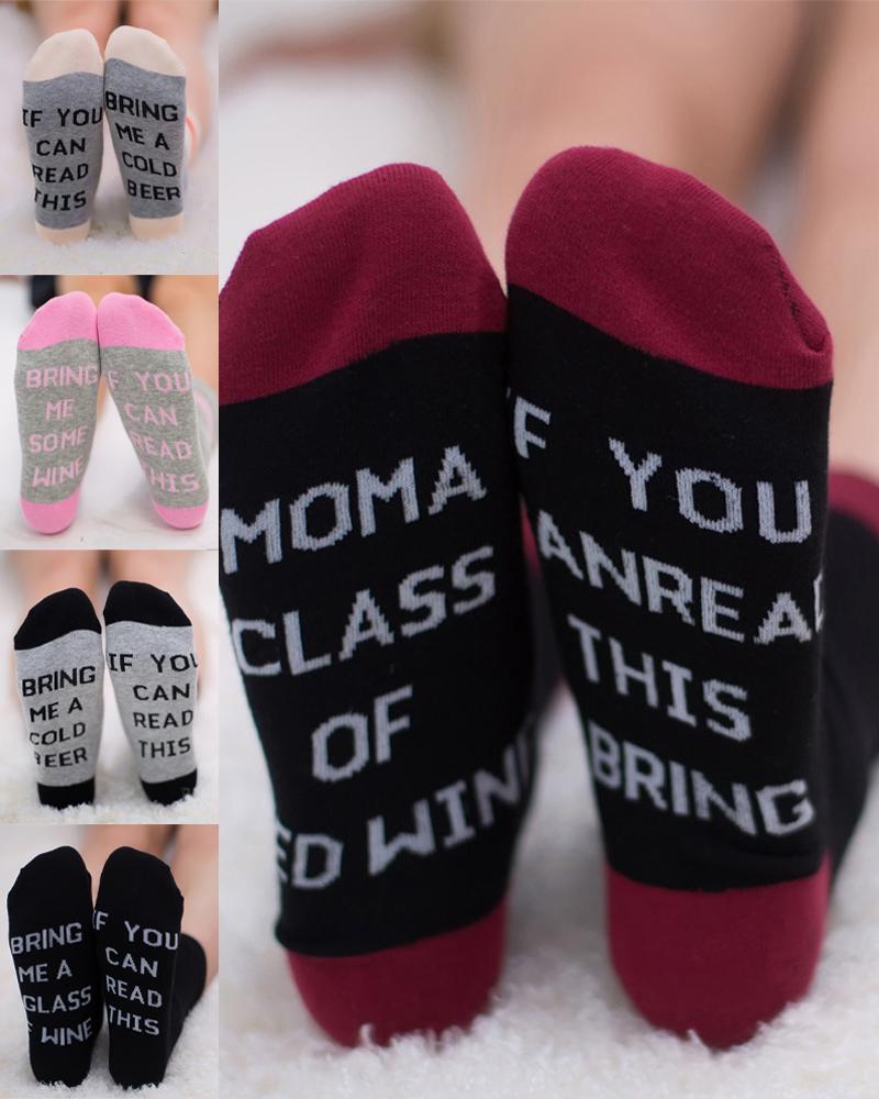 

1Pair Christmas Letter Print Socks, Style1