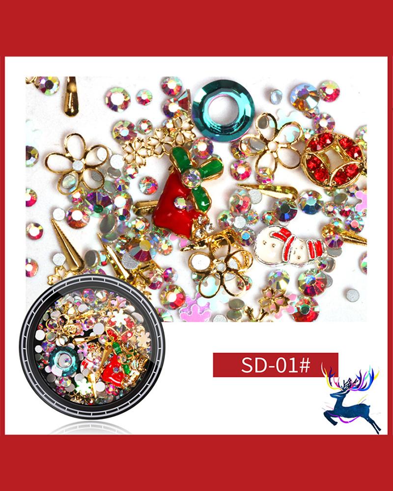 

1Box Christmas Mixed Pattern Nail Art Decoration, Style1