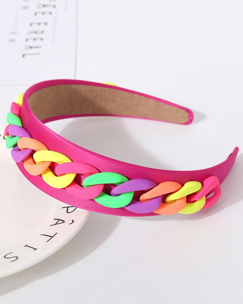 

Chain Decor Wide Hand Hoop, Multicolor