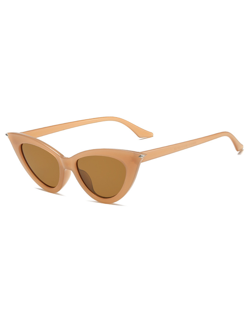 

1Pair Cat Eye Frame Vintage Sunglasses, Coffee