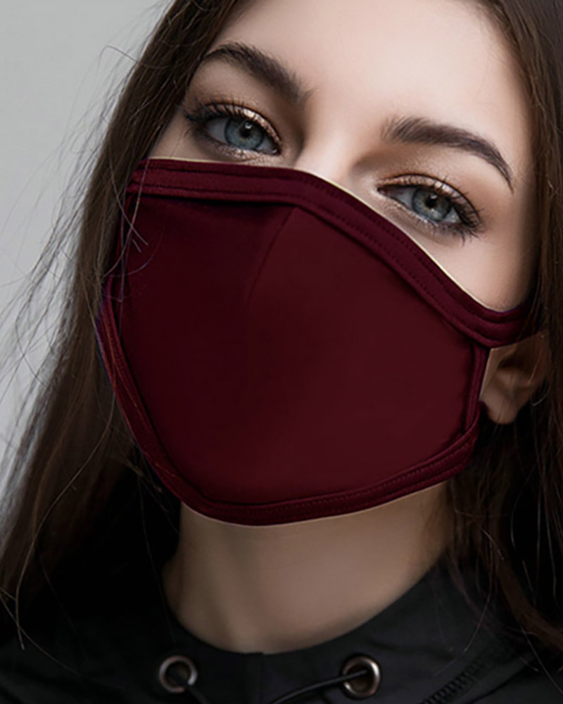 

Breathing Washable Earloop Face Mask, Wine red
