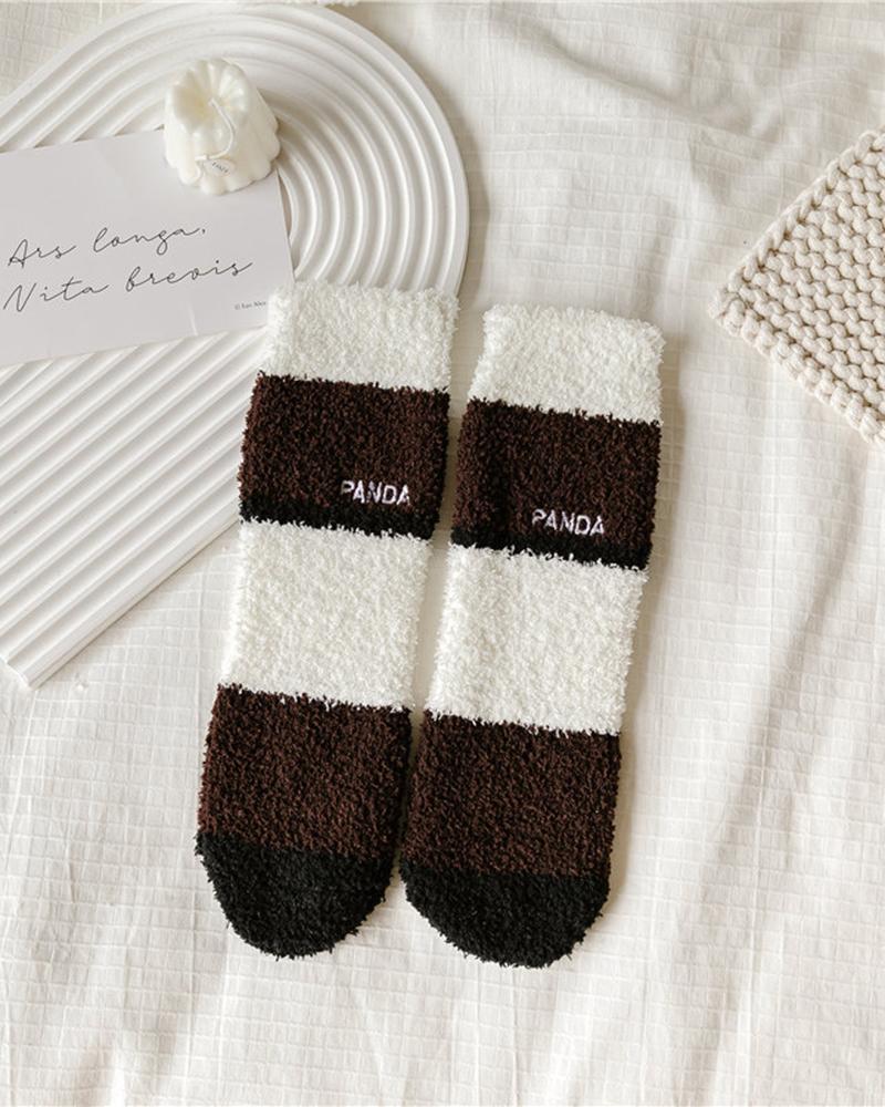 

1Pair Christmas Panda Pattern Fuzzy Socks, Style4