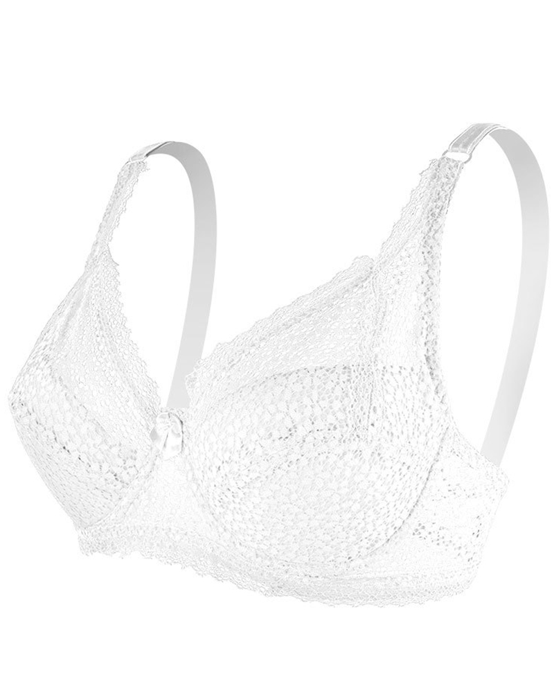 

Push Up Crochet Lace Bra, White