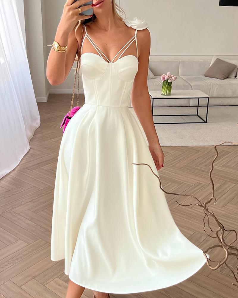 

Spagetti Strap Corset Party Dress, Champagne
