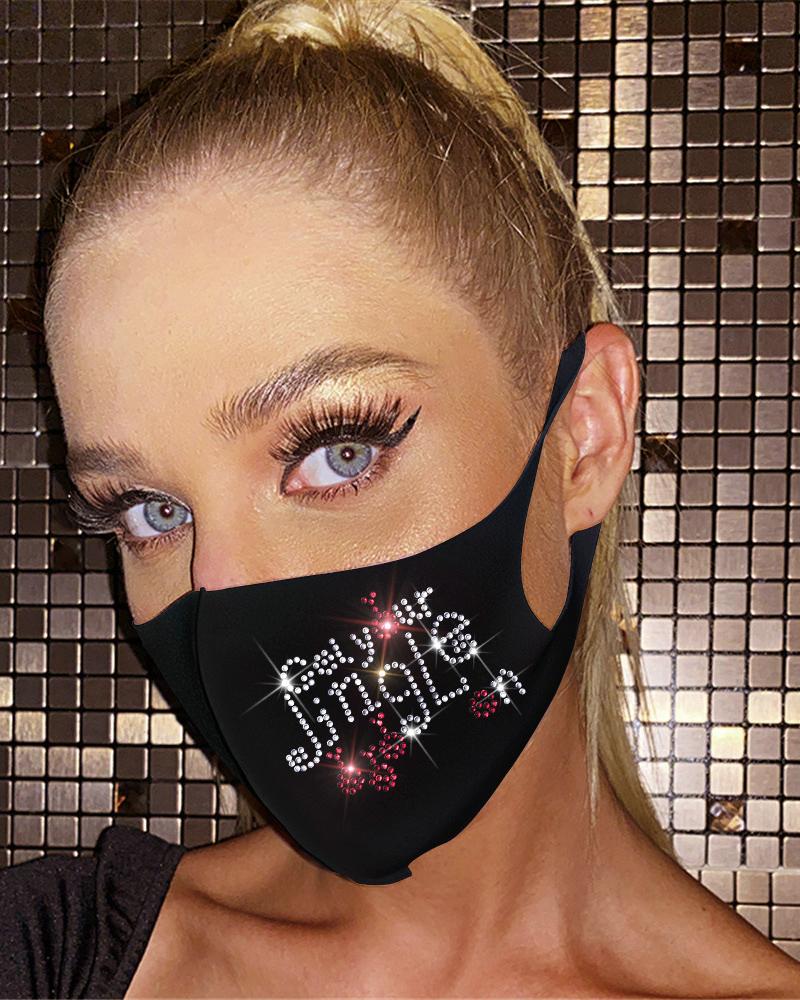 

Christmas Pattern Studded Breathable Face Mask, Style5