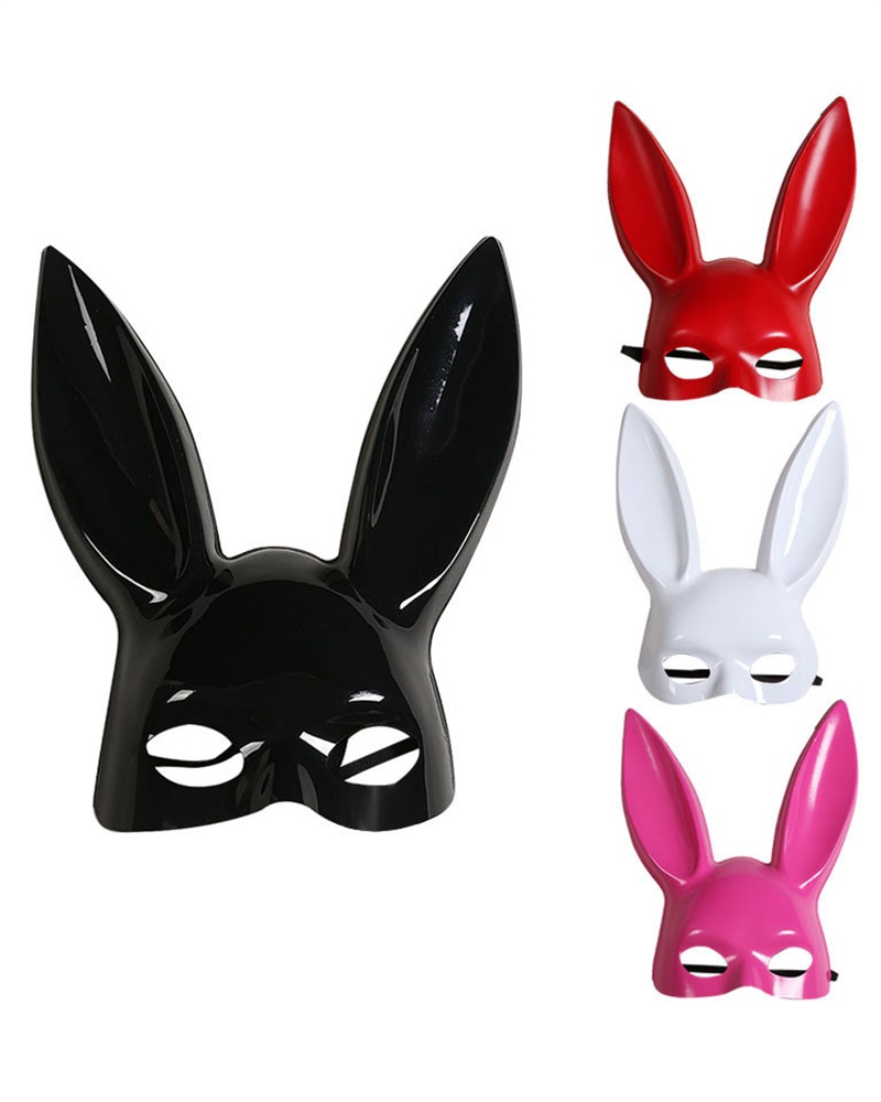 

Halloween Rabbit Ear Mask Masquerade Cosplay Bunny Mask Halloween Eve Party Costume Accessories, Black