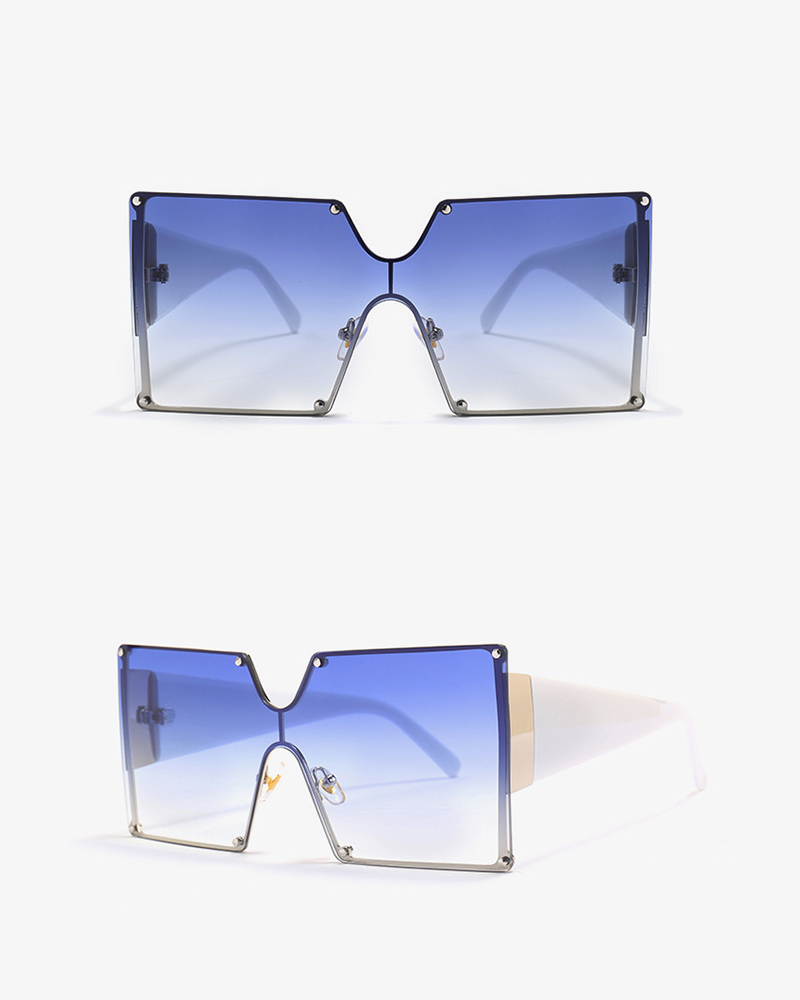 

Square Flexible Metal Frame Sunglasses, Blue