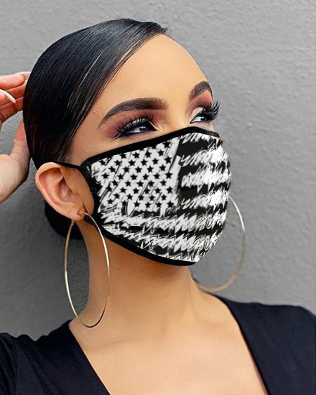 

Flag / Animal / Letter / Lip Print Breathable Mouth Mask Washable And Reusable, Style11