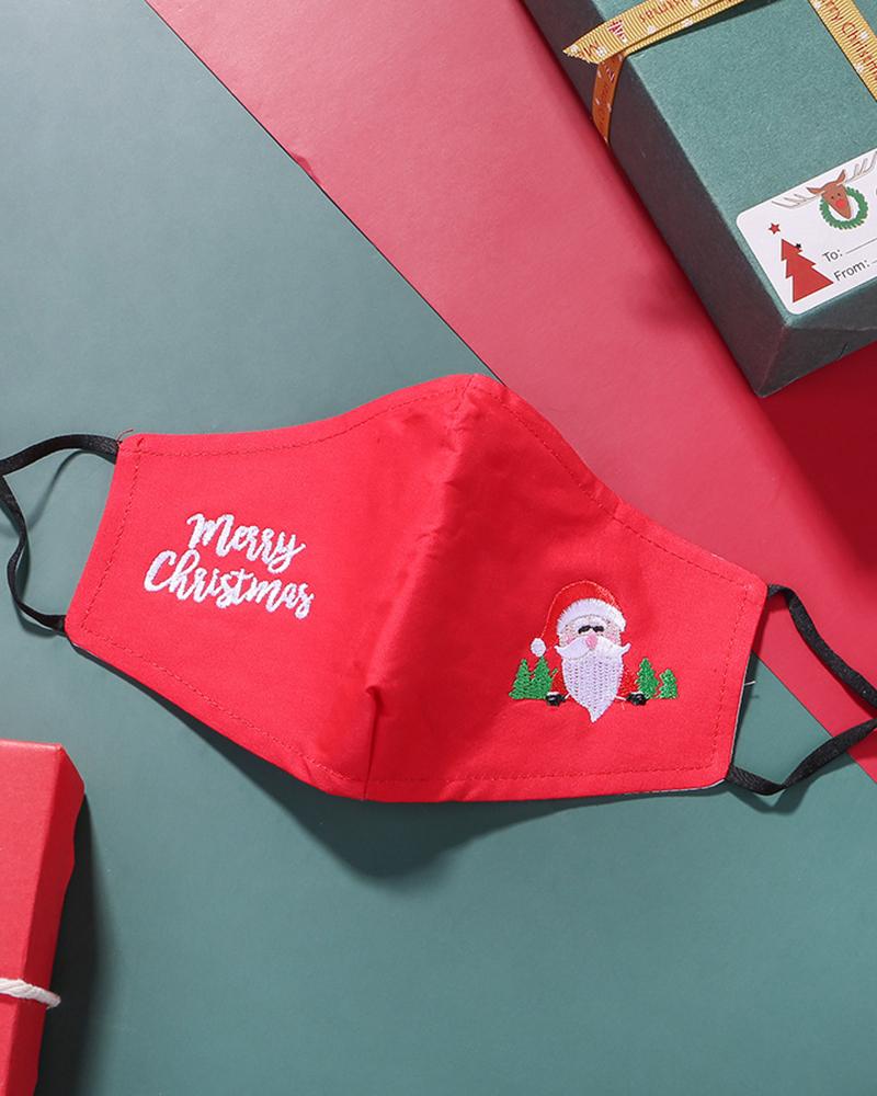 

Christmas Pattern Embroidery Face Mask With Filter For Adult, Style10