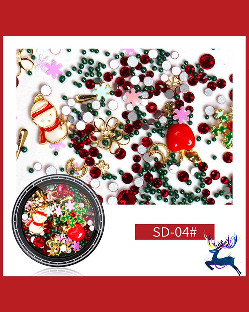

1Box Christmas Mixed Pattern Nail Art Decoration, Style4