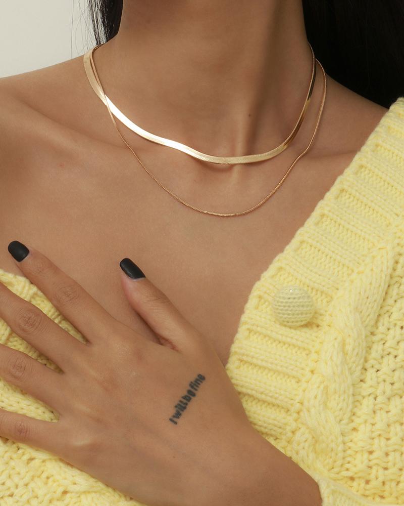 

Round Shaped Snake Chain Necklace, Gold