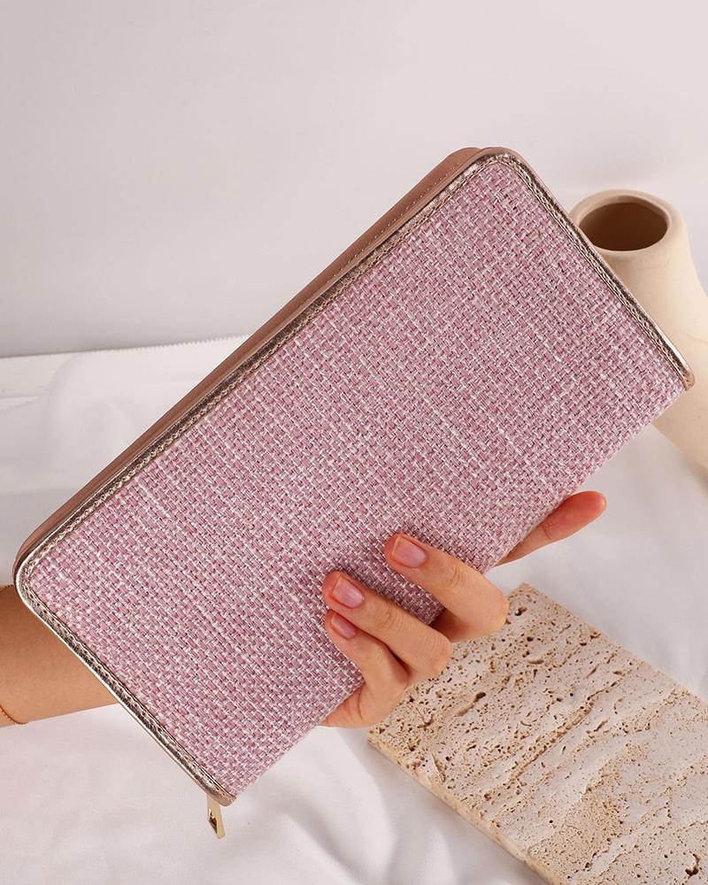 

Large Capacity Zip Long Purse Bag, Purple