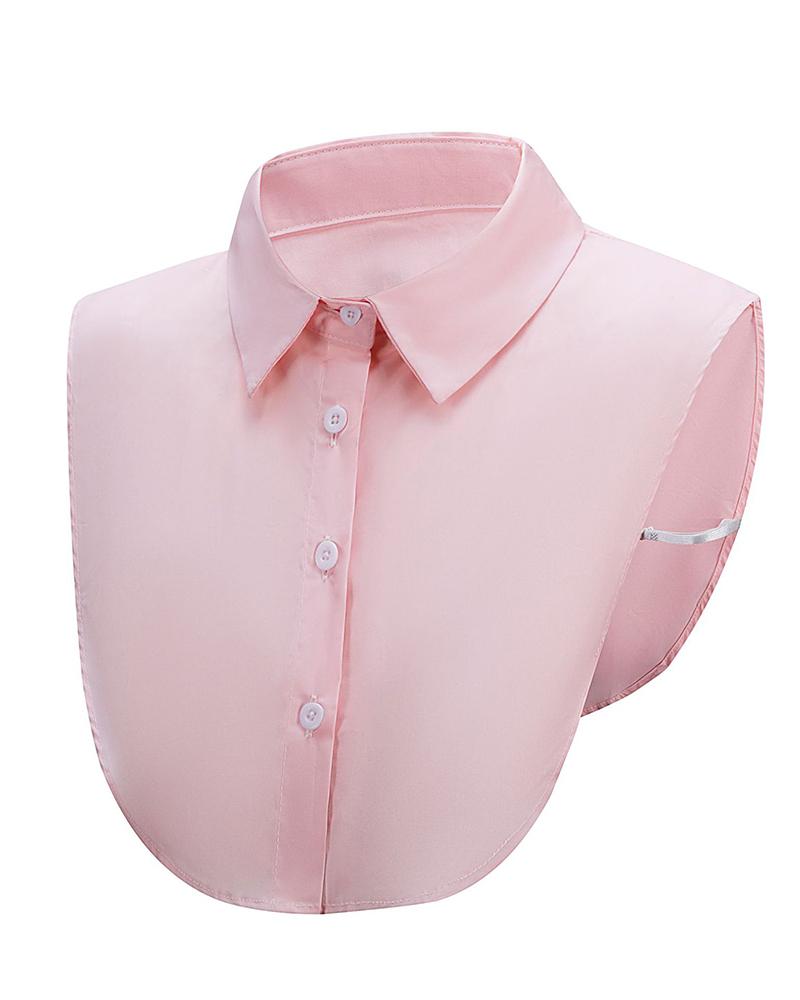 

Button Design Dickey Collar, Pink