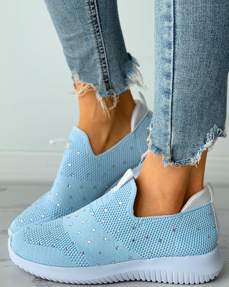 

Studded Breathable Knit Casual Sneaker, Blue