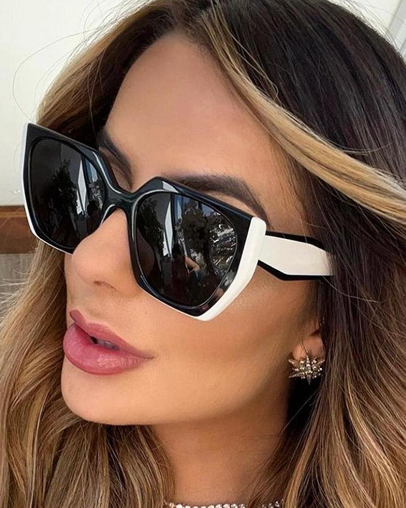 

Cat Eye Frame Irregular Sunglasses, White