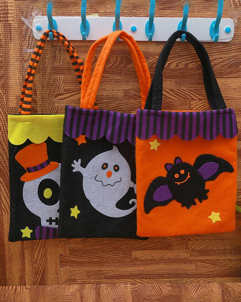 

Halloween Treat Bag Trick or Treat Goody Bags Kids Candy Snack Handbag Giving Bags Halloween Party Decoration Ornaments, Style1