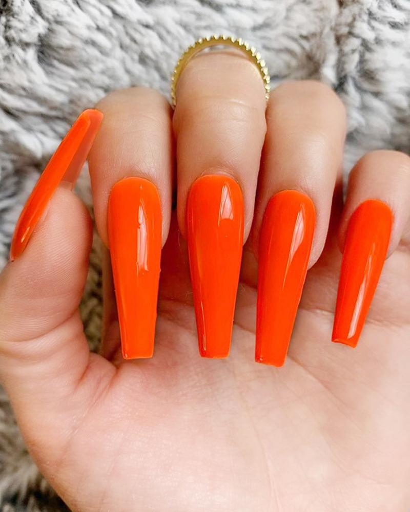

Plain False Nail & 1PCS Nail Glue, Orange