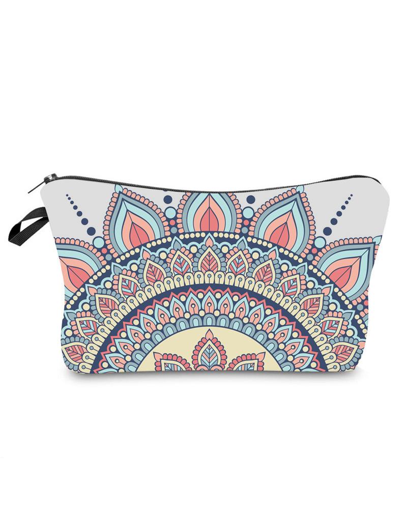 

Mandala Print Makeup Bag Portable Cosmetic Beauty Travel Pouch Multifunctional Case Toiletry Organizer, Style7