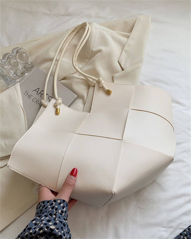 

Asymmetrical Design Tote Bag, Beige