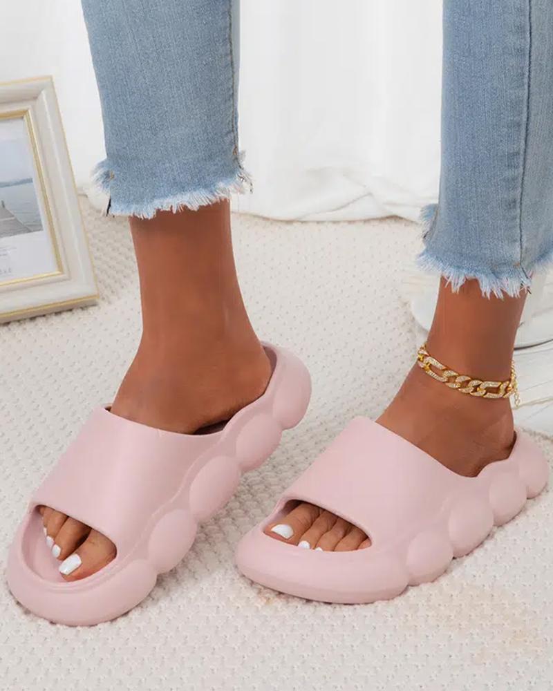 

Round Toe Soft Slippers, Pink