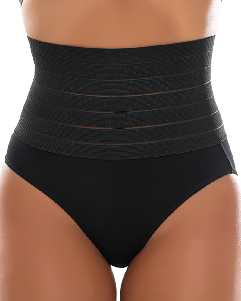 

High Waist Shaping Panties Breathable Body Shaper Slim Tummy Control Seamless Shapewear, Black
