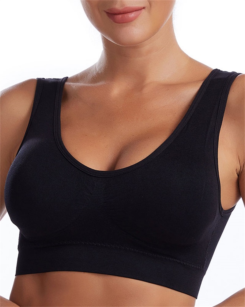

Seamless Push Up Sports Bra, Black