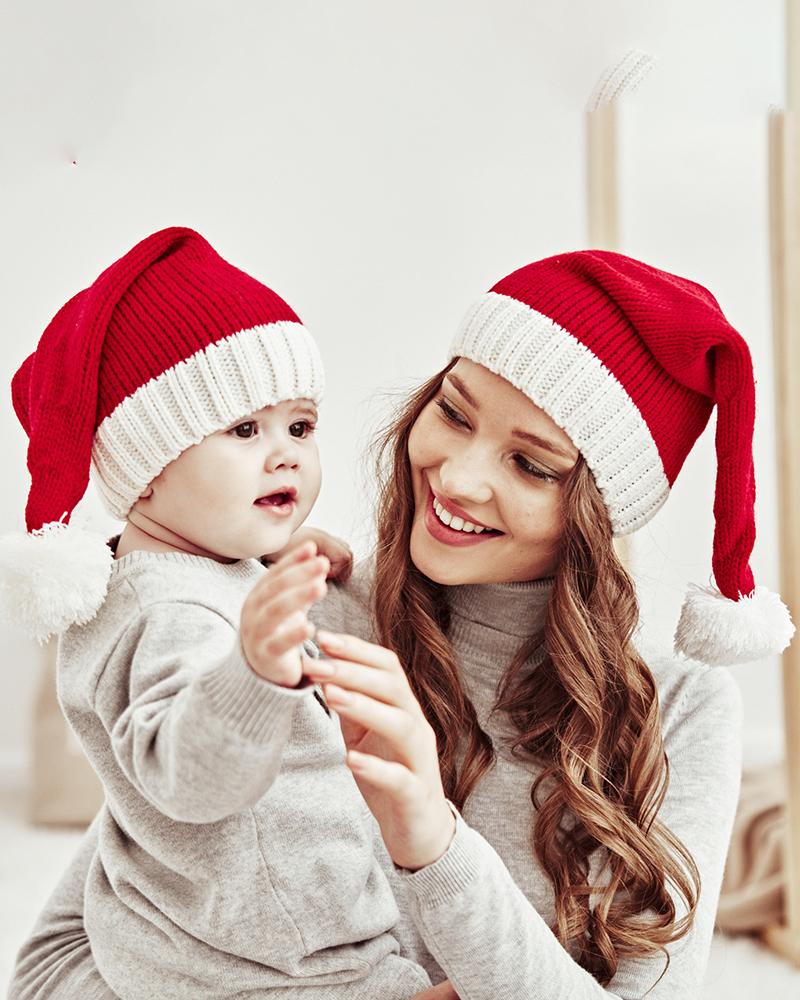 

Christmas Pom Pom Braided Beanie, Style2